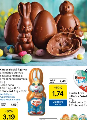 Kinder Sladká figúrka s mliečnou vrstvou z kakaového masla a mliečneho karamelu