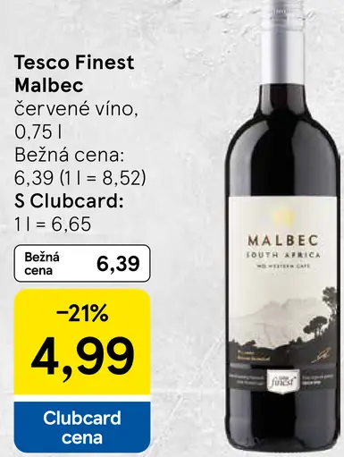 Tesco Finest Malbec červené víno