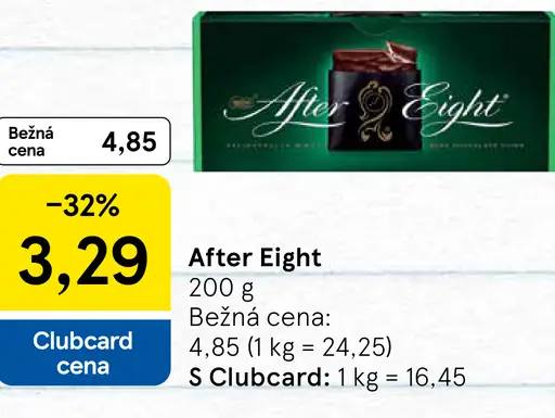 After Eight čokoládové tyčinky