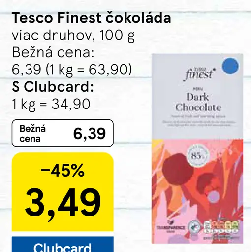 Tesco Finest čokoláda tabličková viac druhov