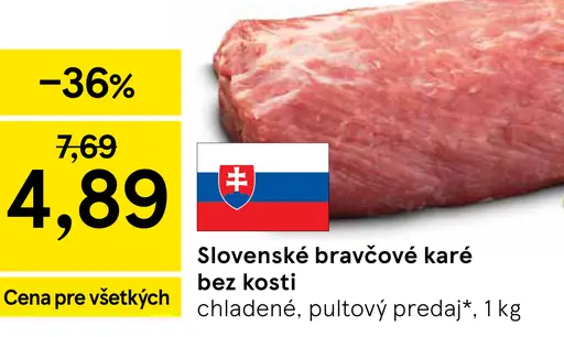 Slovenské bravčové karé bez kosti chladené