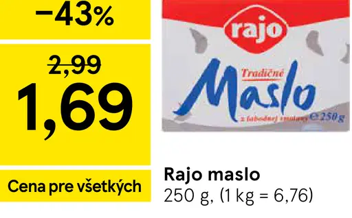 Rajo Tradičné Maslo