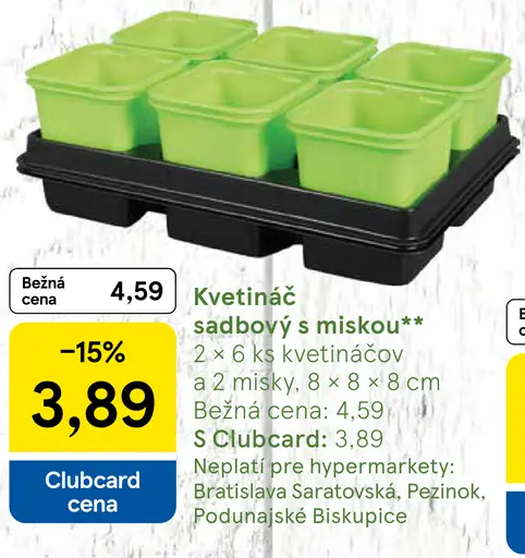 Tesco kvetináč sadbový s miskou