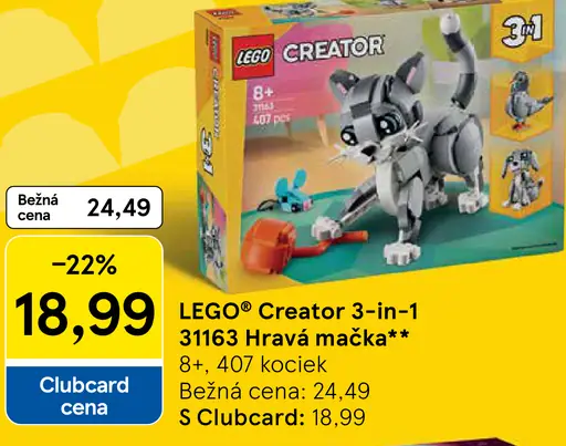LEGO Creator 3‑in‑1 Hravá mačka