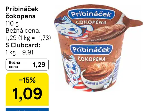 Pribináček čokopena tvarohový dezert