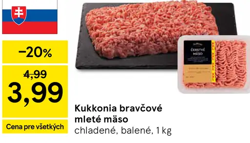 Kukkonia bravčové mleté mäso chladené, balené