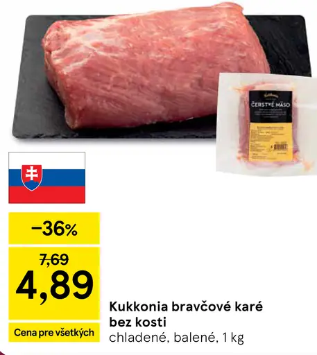 Kukkonia bravčové karé bez kosti chladené balené