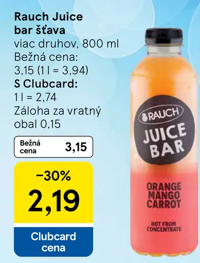 Rauch Juice Bar šťava viac druhov