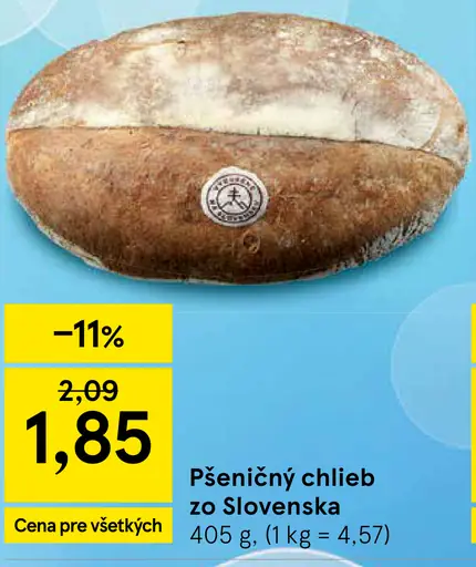 Pšeničný chlieb zo Slovenska