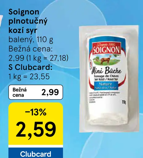 Soignon plnotučný kozí syr balený