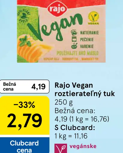 Rajo Vegan Roztierateľný tuk
