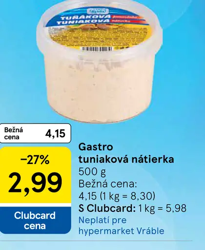 Gastro tuniaková nátierka