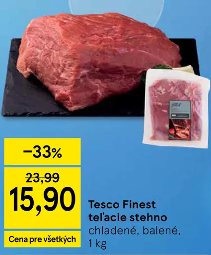 Tesco Finest teľacie stehno chladené balené