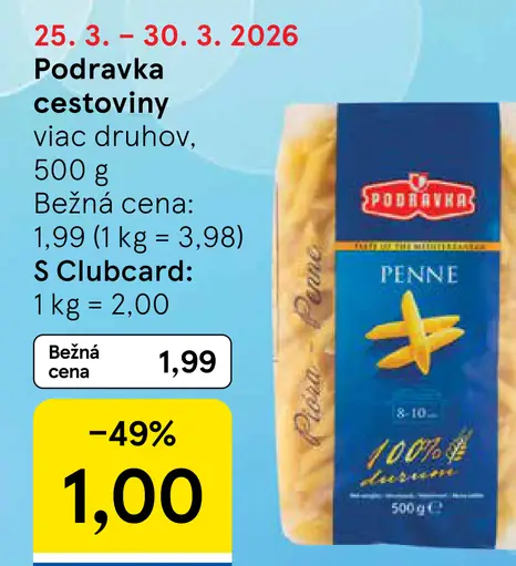 Podravka cestoviny viac druhov