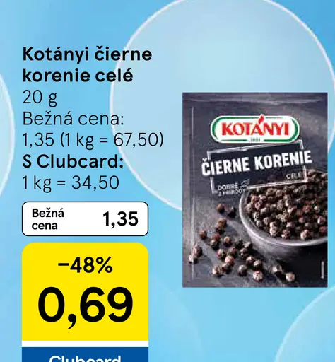 Kotányi Čierne korenie celé