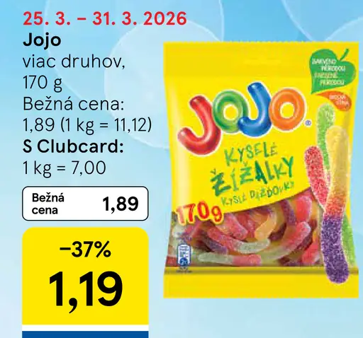 Jojo cukríky viac druhov