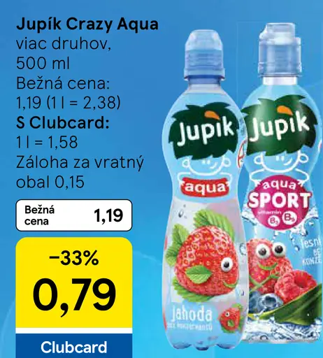 Jupik Crazy Aqua ochutená voda