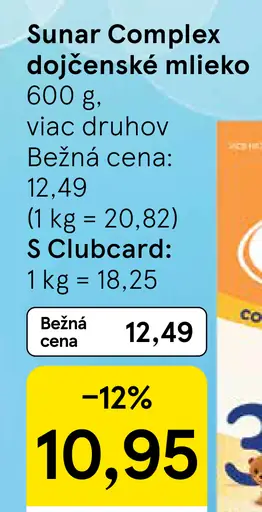 Sunar Complex dojčenské mlieko