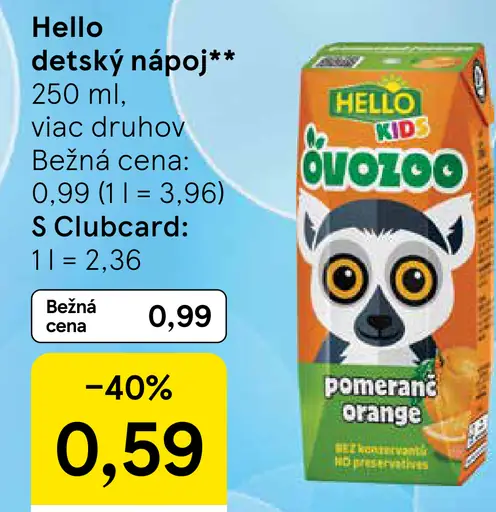 Hello detský nápoj pomaranč
