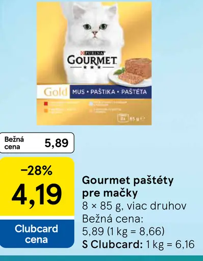 Gourmet paštéty pre mačky, viac druhov