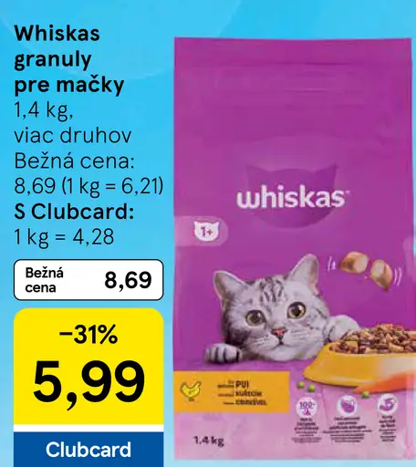 Whiskas granuly pre mačky