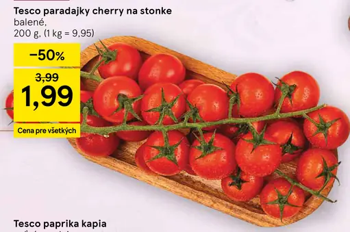 Tesco paradajky cherry na stonke