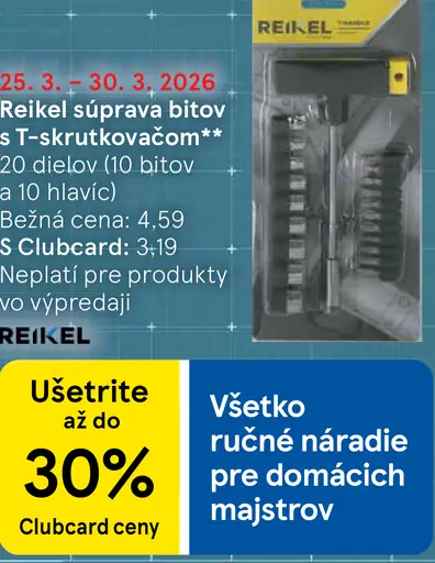 Reikel súprava bitov s T-skrutkovačom