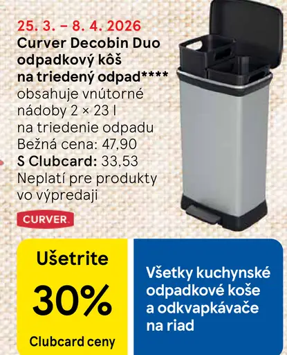 Curver DecoBin Duo odpadkový kôš na triedený odpad