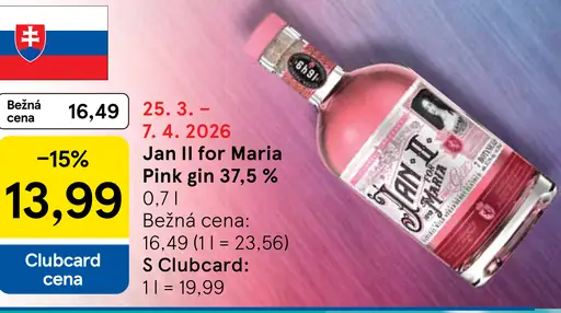 Jan II for Maria Pink gin 37,5 %