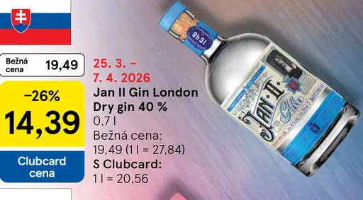 Jan II Gin London Dry gin 40 %