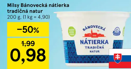Milsy Bánovecká nátierka tradičná natur