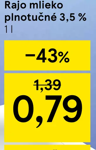 Rajo Mlieko plnotučné 3,5%