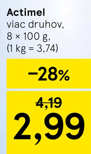 Actimel mliečny nápoj viac druhov
