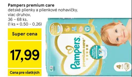 Pampers Premium Care detské plienky a plienkové nohavičky viac druhov