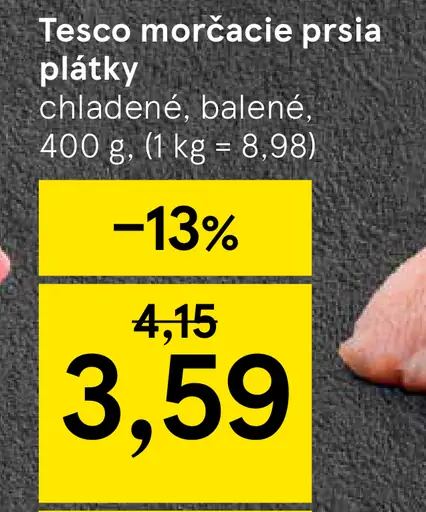 Tesco morčacie prsia plátky chladené