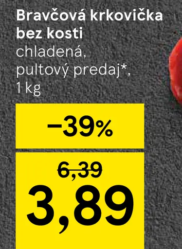 Bravčová krkovička bez kosti chladená