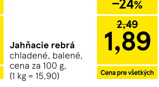 Slovenské jahňacie rebrá chladené balené