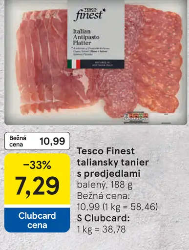 Tesco Finest taliansky tanier s predjedlami