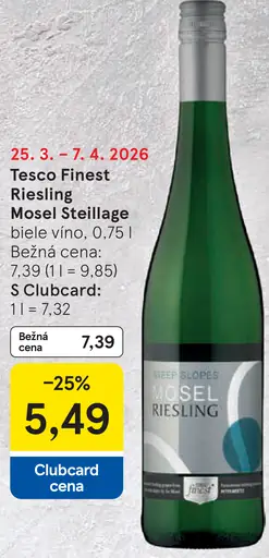 Tesco Finest Riesling Mosel Steillage biele víno