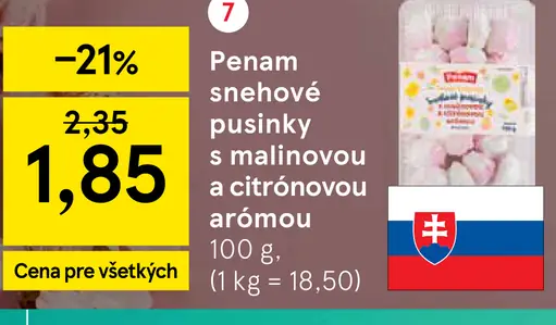 Penam Snehové pusinky s malinovou a citrónovou arómou