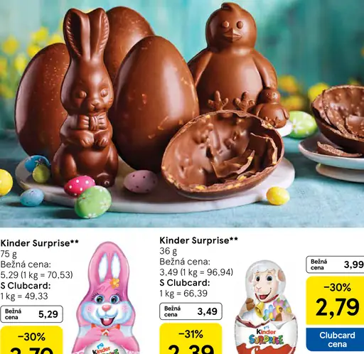 Kinder Surprise veľkonočná figúrka z mliečnej čokolády