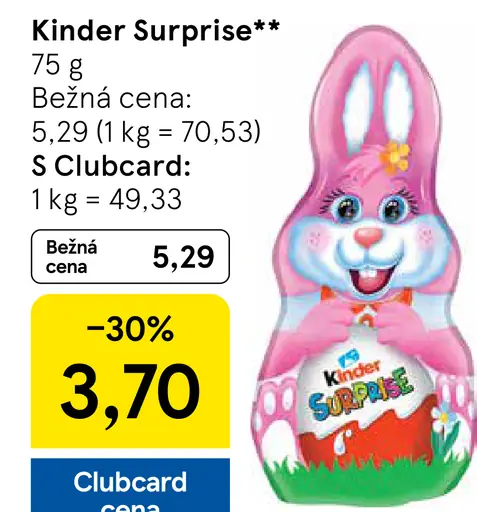 Kinder Surprise veľkonočná figúrka z mliečnej čokolády