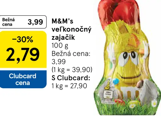 M&M's veľkonočný zajačik z mliečnej čokolády
