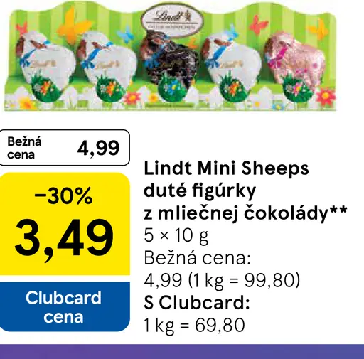 Lindt Mini Sheeps duté figúrky z mliečnej čokolády 5 x