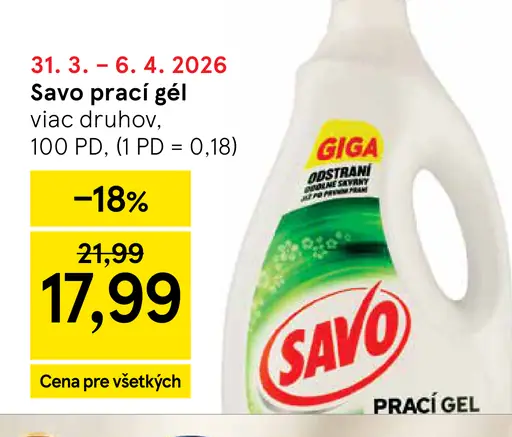 Savo prací gél viac druhov