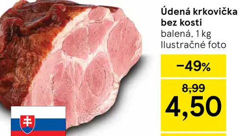 Údená krkovička bez kosti balená