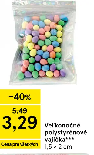Veľkonočné polystyrénové vajíčka 1,5 x 2 cm