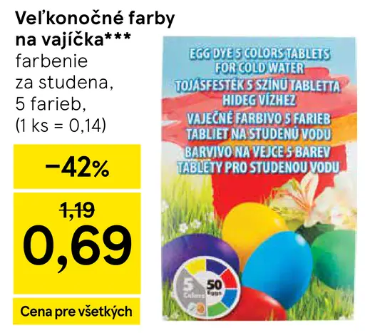 Veľkonočné farby na vajíčka farbenie za studena 5 farieb
