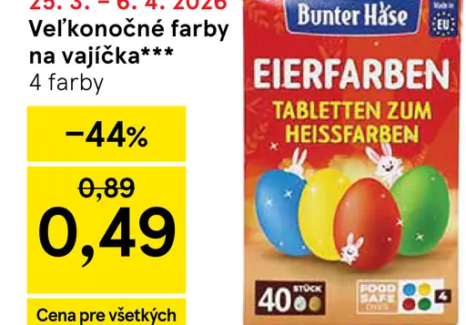 Bunter Hase veľkonočné farby na vajíčka 4 farby