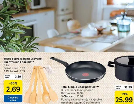 Tesco súprava bambusového kuchynského náradia